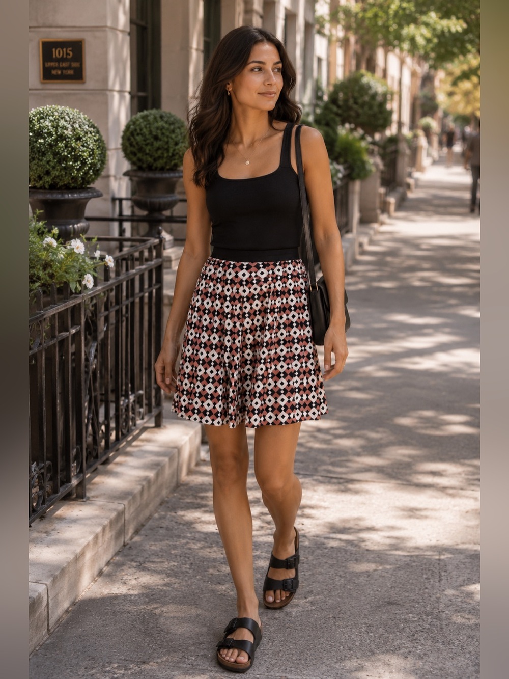J.Crew Diamond Print Pleated Skirt Black Pink Geometric Pattern Size 6 EUC